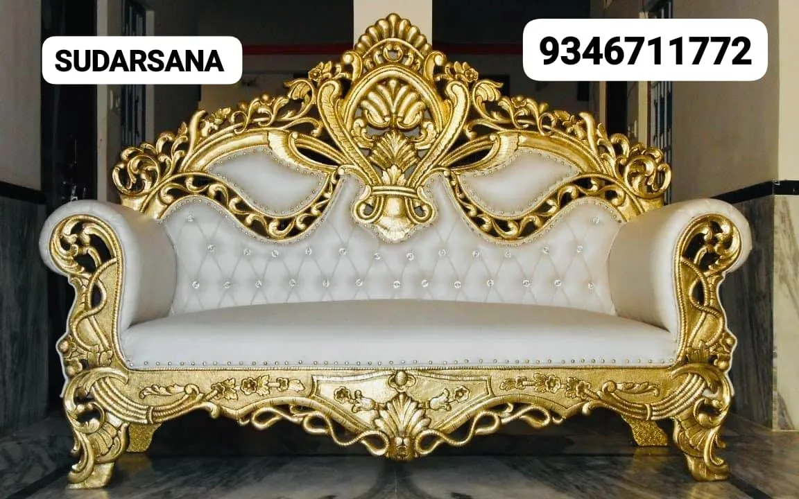 Premium Maharaja Wedding Sofa | Royal Stage Sofa for Bride & Groom